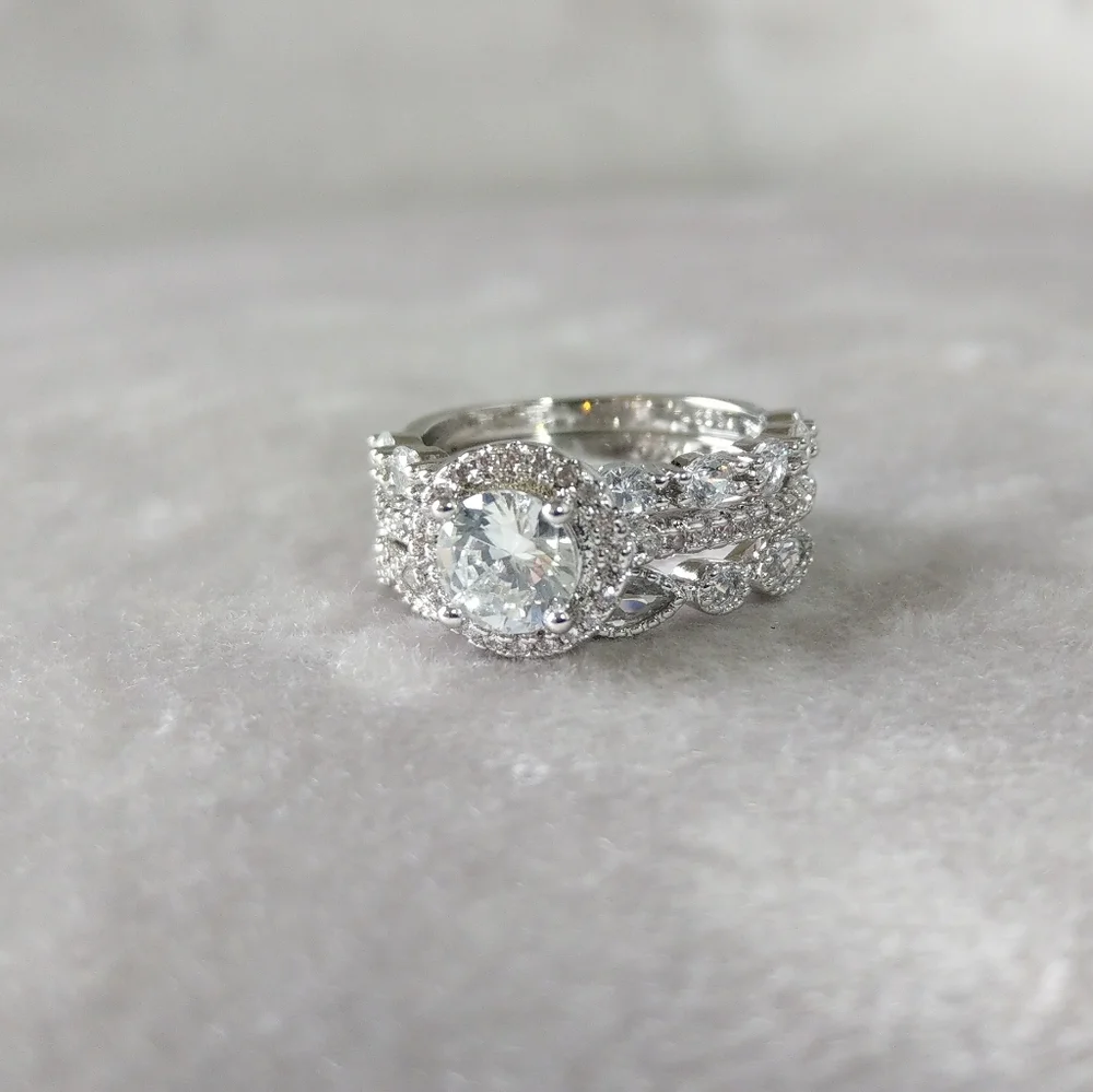 💎NEW💎3 PC S925 SIMULATED DIAMOND RING SET - Picture 8 of 10